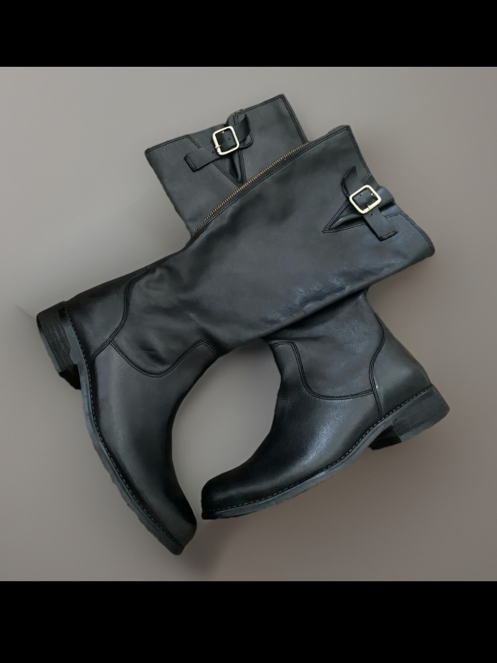 Classic Black Leather Mid-Calf Women's Boots (run a little small)